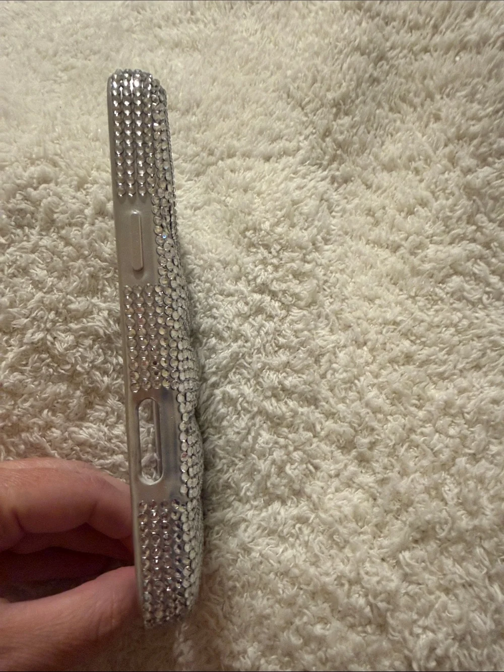 iPhone Rhinestone Bling Case - Silver